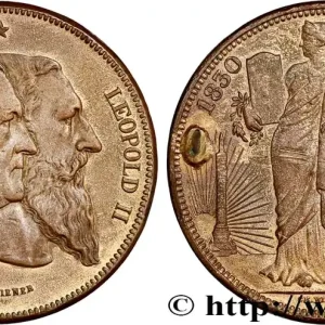 Jusqu’à Épuisement Des Stocks BELGIQUE Médaille au module de 5 Francs du 50e anniversaire de l’indépendance 1880 Bruxelles fwo_803662 Monde