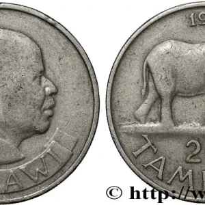 Dernier Modèle MALAWI 20 Tambala Dr Hastings Kamuzu Banda / éléphant et éléphanteau 1971 fwo_803932 Monde