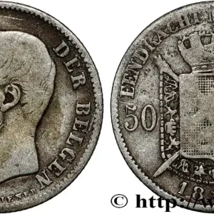 BELGIQUE 50 Centiemen (Centimes) Léopold II légende flamande 1898 fwo_804120 Monde Meilleure Qualité