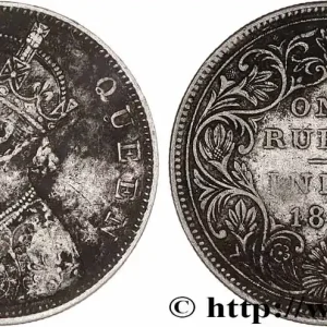 Meilleure Vente INDES BRITANNIQUES 1 Roupie Victoria 1862 Calcutta fwo_787393 Monde