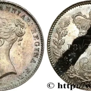 ROYAUME-UNI 3 Pence Victoria “Bun Head” 1850 fwo_795174 Monde Expédié Aujourd’hui