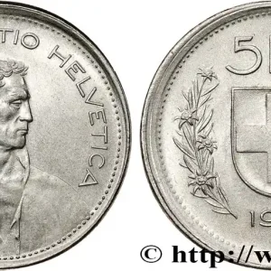 Prix Choc SUISSE 5 Francs Berger des alpes, frappe hors virole 1968 Berne - B fwo_795176 Monde