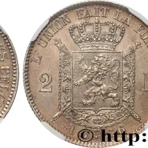 BELGIQUE - ROYAUME DE BELGIQUE - LÉOPOLD II Essai 2 Francs légende française 1866 fwo_795616 Monde Premium