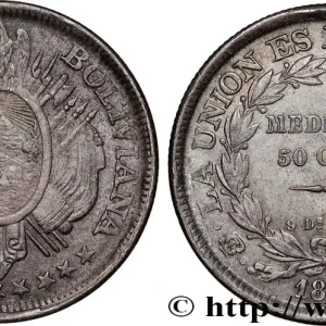 BOLIVIE 50 Centavos (1/2 Boliviano) 1891 Potosi fwo_796293 Monde Prix Réduit