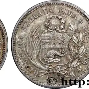 PÉROU 25 Centimos “Liberté” assise 1859 Lima fwo_761568 Monde Soldes