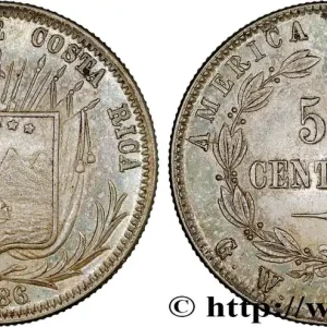 Prix Cassé COSTA RICA 50 Centavos 1886 San José fwo_804378 Monde