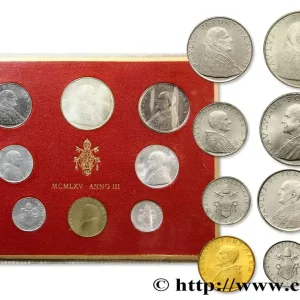 VATICAN ET ÉTATS PONTIFICAUX Série 8 monnaies Paul VI an III 1965 Rome fwo_747959 Monde Meilleure Qualité