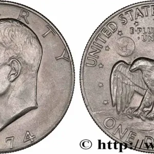 ÉTATS-UNIS D'AMÉRIQUE 1 Dollar Eisenhower / aigle posé sur la Lune 1974 Philadelphie fwo_775984 Monde Commander Maintenant