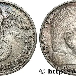 Prix Réduit ALLEMAGNE 2 Reichsmark Maréchal Paul von Hindenburg 1938 Karlsruhe fwo_776402 Monde