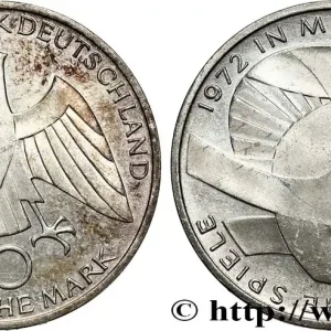 ALLEMAGNE 10 Mark XXe J.O. Munich : l’idéal olympique 1972 Karlsruhe fwo_776410 Monde Remise