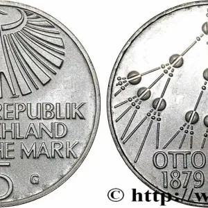 ALLEMAGNE 5 Mark aigle héraldique / hommage au chimiste Otto Hahn, fragmentation nucléaire 1979 Karlsruhe - G fwo_784349 Monde Meilleur Choix