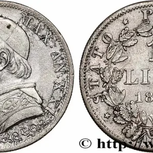 Acheter En Ligne VATICAN ET ÉTATS PONTIFICAUX 1 Lire Pie IX type grand buste an XXI 1866 Rome fwo_784643 Monde