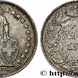 Meilleure Qualité SUISSE 1/2 Franc Helvetia 1944 Berne fwo_786919 Monde