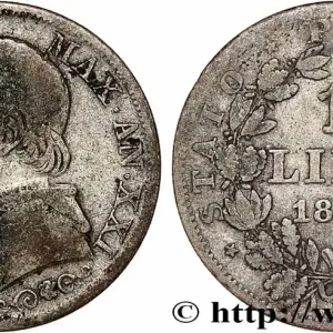 Vente Directe VATICAN ET ÉTATS PONTIFICAUX 1 Lire Pie IX type grand buste an XXI 1866 Rome fwo_786928 Monde