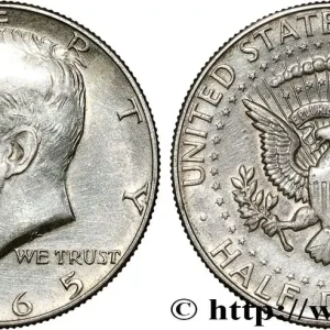 ÉTATS-UNIS D'AMÉRIQUE 1/2 Dollar Kennedy 1965 Philadelphie fwo_787879 Monde Meilleure Vente