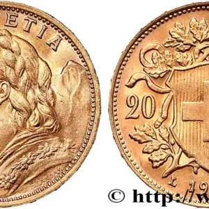 OR, PALLADIUM ET PLATINE INVESTISSEMENT 20 Francs "Vreneli" 1935 Berne fwo_789211 Monde Marque