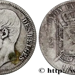 Livraison Express BELGIQUE 2 Francs Léopold II légende française 1866 fwo_789276 Monde