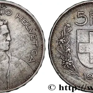 Artisanat SUISSE 5 Francs Berger des Alpes 1935 Berne fwo_789671 Monde