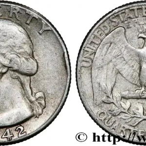 Soldes ÉTATS-UNIS D'AMÉRIQUE 1/4 Dollar Georges Washington 1942 Philadelphie fwo_789674 Monde