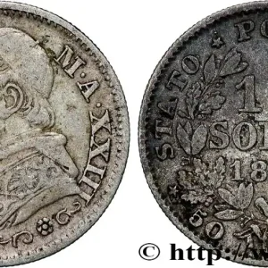 VATICAN ET ÉTATS PONTIFICAUX 10 Soldi (50 Centesimi) Pie IX an XXIII 1868 Rome fwo_789799 Monde Marque