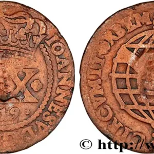 ANGOLA 40 Réis contremarqué sur une 20 reis, frappe au nom de Jean Prince Régent 1719 fwo_790611 Monde Top Vente