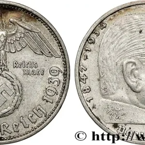 Authentique ALLEMAGNE 2 Reichsmark Maréchal Paul von Hindenburg 1939 Berlin fwo_796179 Monde