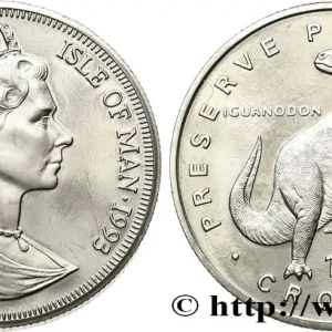 Petit Prix ILE DE MAN 1 Crown Proof Élisabeth II - Iguanodon 1993 Pobjoy Mint fwo_796239 Monde