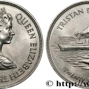 Meilleure Vente TRISTAN DA CUNHA 25 Pence 25e anniversaire du couronnement d’Elizabeth II 1977 fwo_796247 Monde