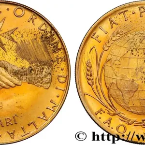 ORDRE SOUVERAIN DE MALTE 2 Tari Proof Frà Angelus de Mojana FAO 1968 S.M.O.M., Rome fwo_798008 Monde Prix Choc