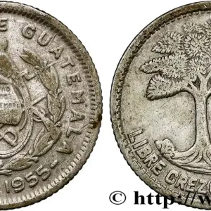 GUATEMALA 5 Centavos emblème au quetzal 1955 fwo_799224 Monde Bon Plan