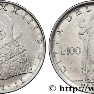 VATICAN ET ÉTATS PONTIFICAUX 100 Lire Jean XXIII an II 1960 Rome fwo_806478 Monde Offre Limitée