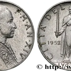 Acheter Direct VATICAN ET ÉTATS PONTIFICAUX 5 Lire Pie XII an XIV / la ‘Justice’ 1952 Rome - R fwo_806559 Monde