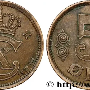 DANEMARK 5 Ore Christian X 1917 Copenhague fwo_806634 Monde Réduction