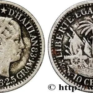 HAÏTI 10 Centimes emblème “Liberté créole” de Roty 1886 Paris fwo_807688 Monde Nouvel Arrivage