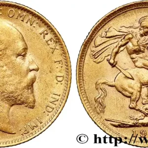 Haute Qualité OR, PALLADIUM ET PLATINE INVESTISSEMENT 1 Souverain Edouard VII 1906 Melbourne fwo_808358 Monde