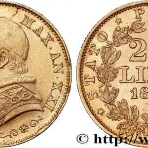 OR, PALLADIUM ET PLATINE INVESTISSEMENT 20 Lire Pie IX an XXI 1866 Rome fwo_808359 Monde Édition Limitée