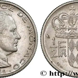 Livraison Express MONACO 1/2 Franc Rainier III 1965 Paris fwo_808524 Monde