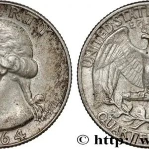 ÉTATS-UNIS D'AMÉRIQUE 1/4 Dollar Georges Washington 1964 Denver fwo_808773 Monde Promotion Saisonnière