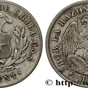 CHILI 20 Centavos emblème / condor 1880 Santiago - S° fwo_808874 Monde Original