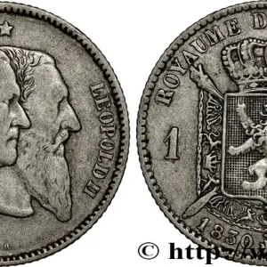 Satisfait Ou Remboursé BELGIQUE 1 Franc 50e anniversaire de l’indépendance 1880 fwo_808881 Monde