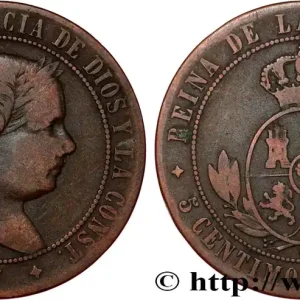 Populaire ESPAGNE 5 Centimos de Escudo Isabelle II 1867 Oeschger Mesdach & CO fwo_808884 Monde