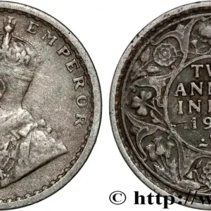 Solde INDES BRITANNIQUES 2 Annas Georges V 1912 Calcutta fwo_808908 Monde