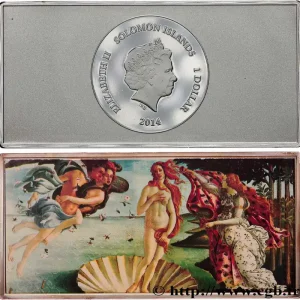 ÎLES SALOMON 1 Dollar Proof La naissance de Vénus 2014 fwo_804573 Monde Meilleure Qualité