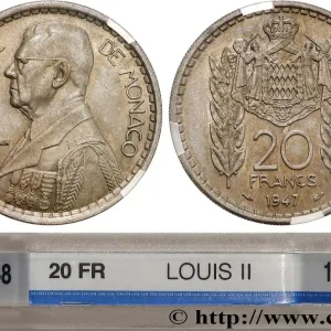 MONACO 20 Francs prince Louis II 1947 Paris fwo_807266 Monde Prix Réduit