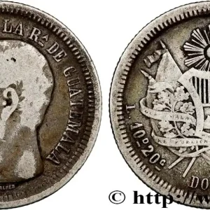GUATEMALA 2 Reales Rafael Carrera 1864 fwo_810557 Monde Paiement Sécurisé