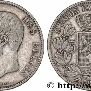 BELGIQUE 5 Francs Léopold II 1870 fwo_775227 Monde Achetez Aujourd’hui