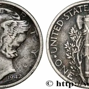 ÉTATS-UNIS D'AMÉRIQUE 1 Dime Mercury 1942 Philadelphie fwo_781789 Monde En Vogue