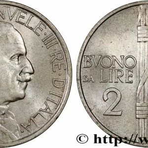 ITALIE Bon pour 2 Lire (Buono da Lire 2) Victor Emmanuel III / faisceau de licteur 1923 Rome fwo_781824 Monde Artisanat