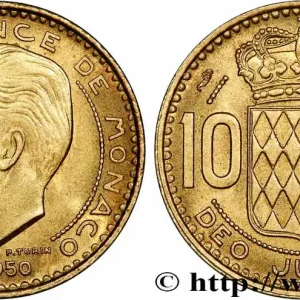 Prix Réduit MONACO 10 Francs Rainier III 1950 Paris fwo_781825 Monde
