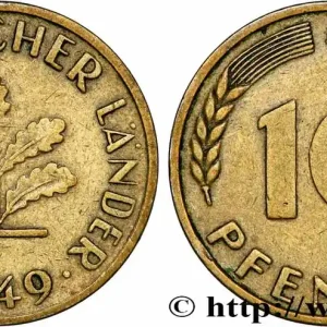 Meilleure Qualité ALLEMAGNE 10 Pfennig “Bank deutscher Länder” 1949 Hambourg - J fwo_782134 Monde